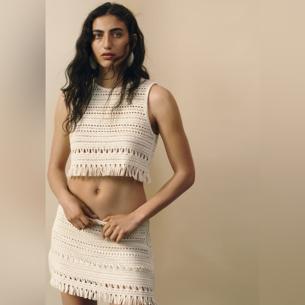 CROCHET-LOOK SKIRT AND TOP
